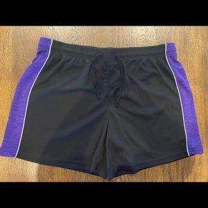 Women’s black/purple athletic shorts